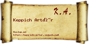 Keppich Artúr névjegykártya